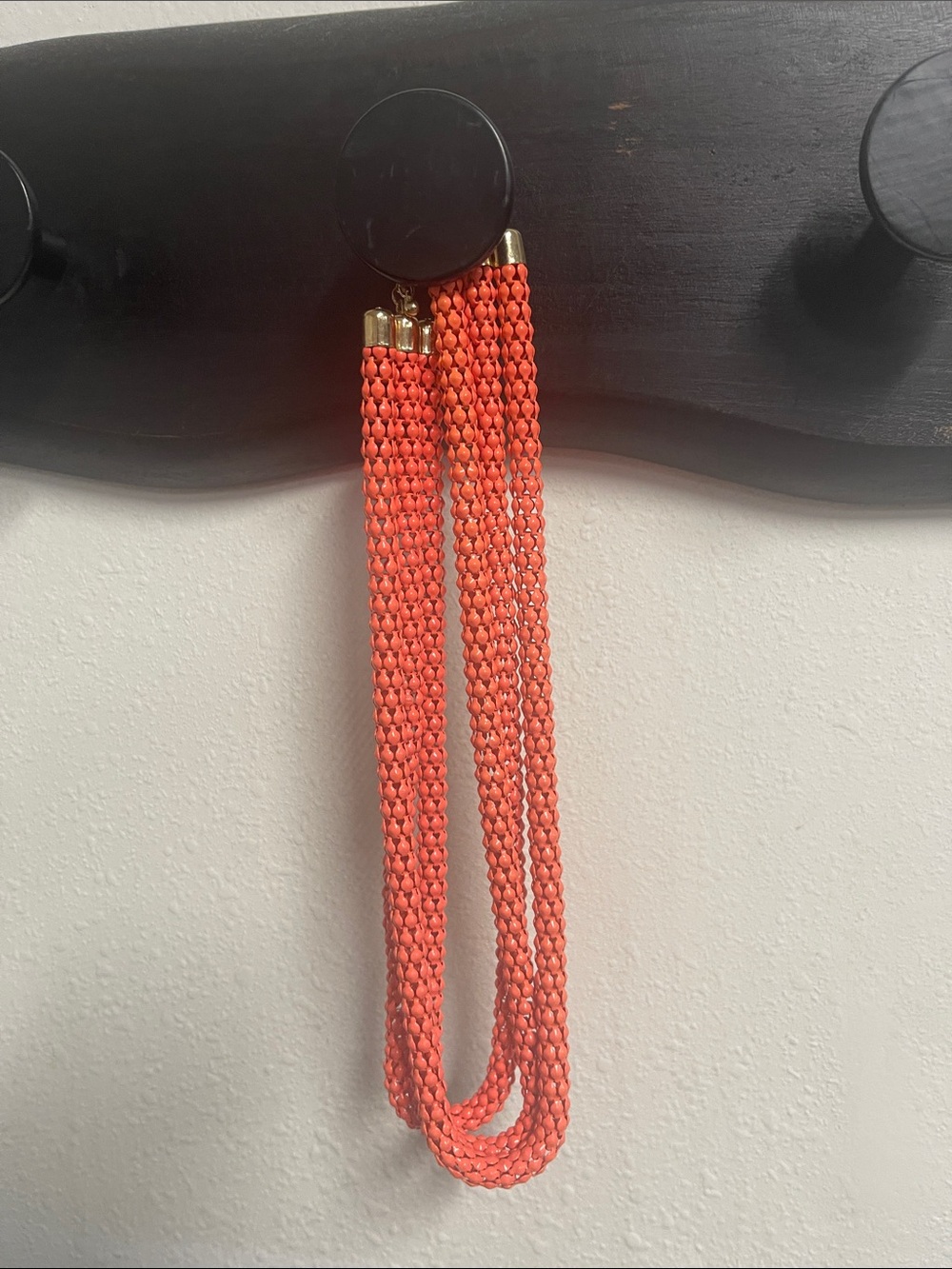 Women’s Orange Braided Multi-Strand Necklace - Unbranded